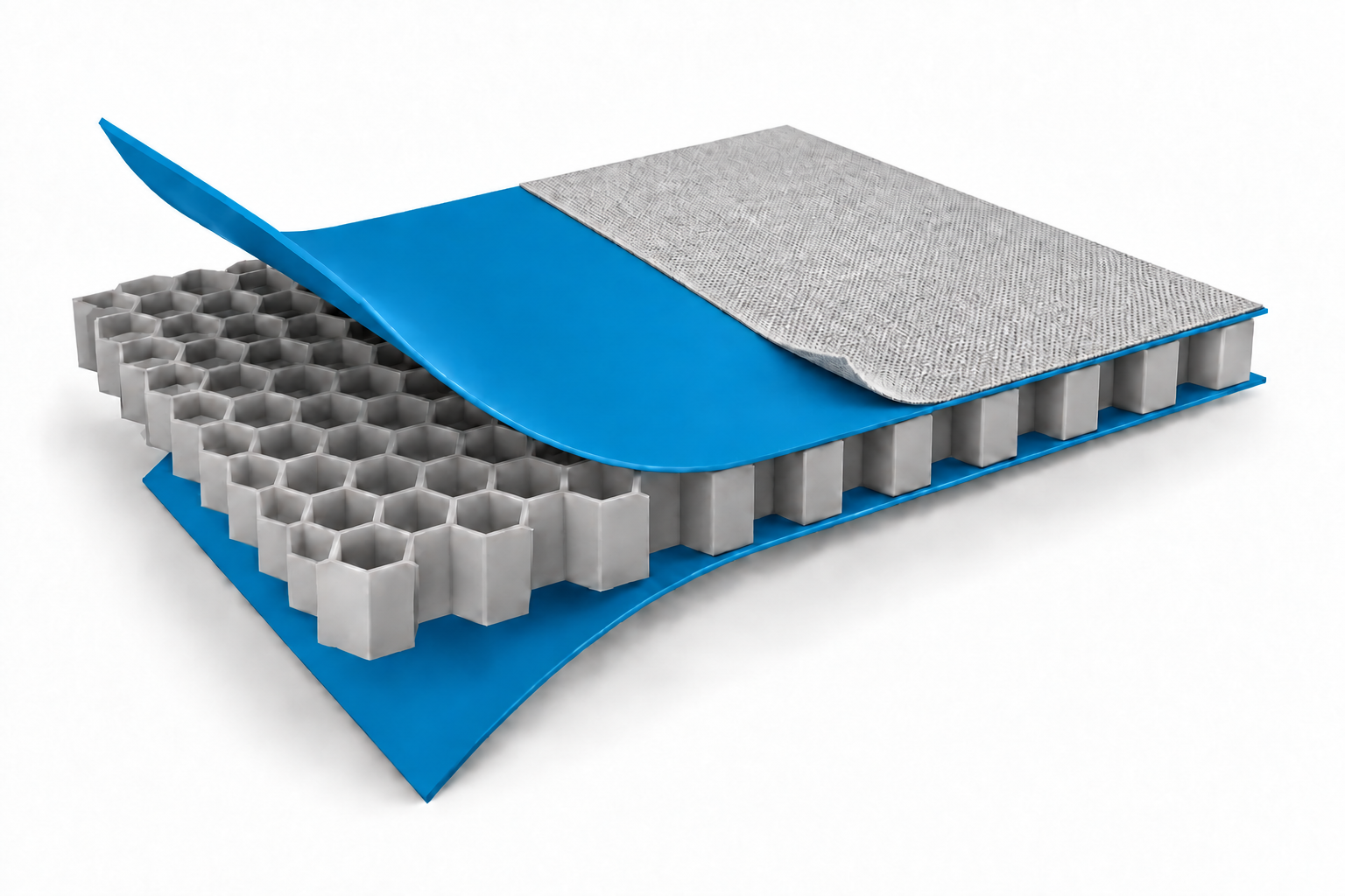 Honeycomb core and composite skins in a single sandwich panel